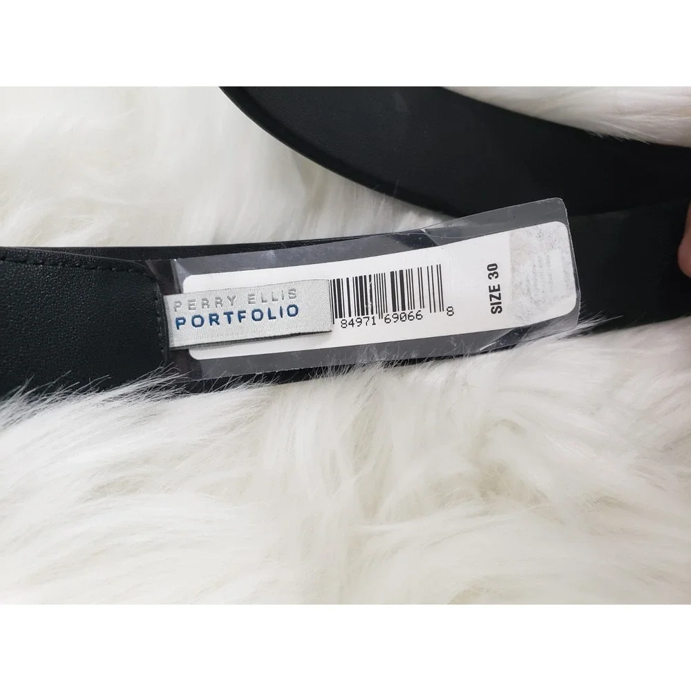 Perry Ellis Men's Size 30 Black Leather‎ Belt